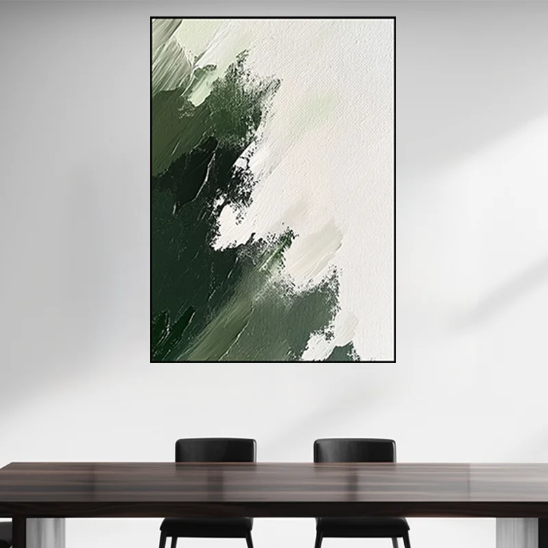 

Forest Green Gradient Modern Abstract Minimalism Pure Hand-Painted Oil Painting Borderless Wall Art Decoration Hanging Chart
