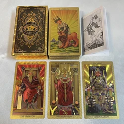 Spanish Gold Foil Tarot Cards 12x7cm Divination Deck for Beginners with 2 Languages Paper Guidebook Toro Taro