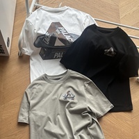 Short Sleeved T-shirts for Men and Women, Pure Cotton, Luxury, High Quality, PAL@CE Collaboration Oakley Triangle Print, Summer