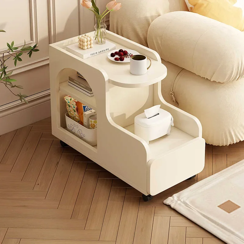 Cream Style Sofa Side Cabinets Living Room Floor To Ceiling Decor Coffee Table Bedside Movable Storage High End Design