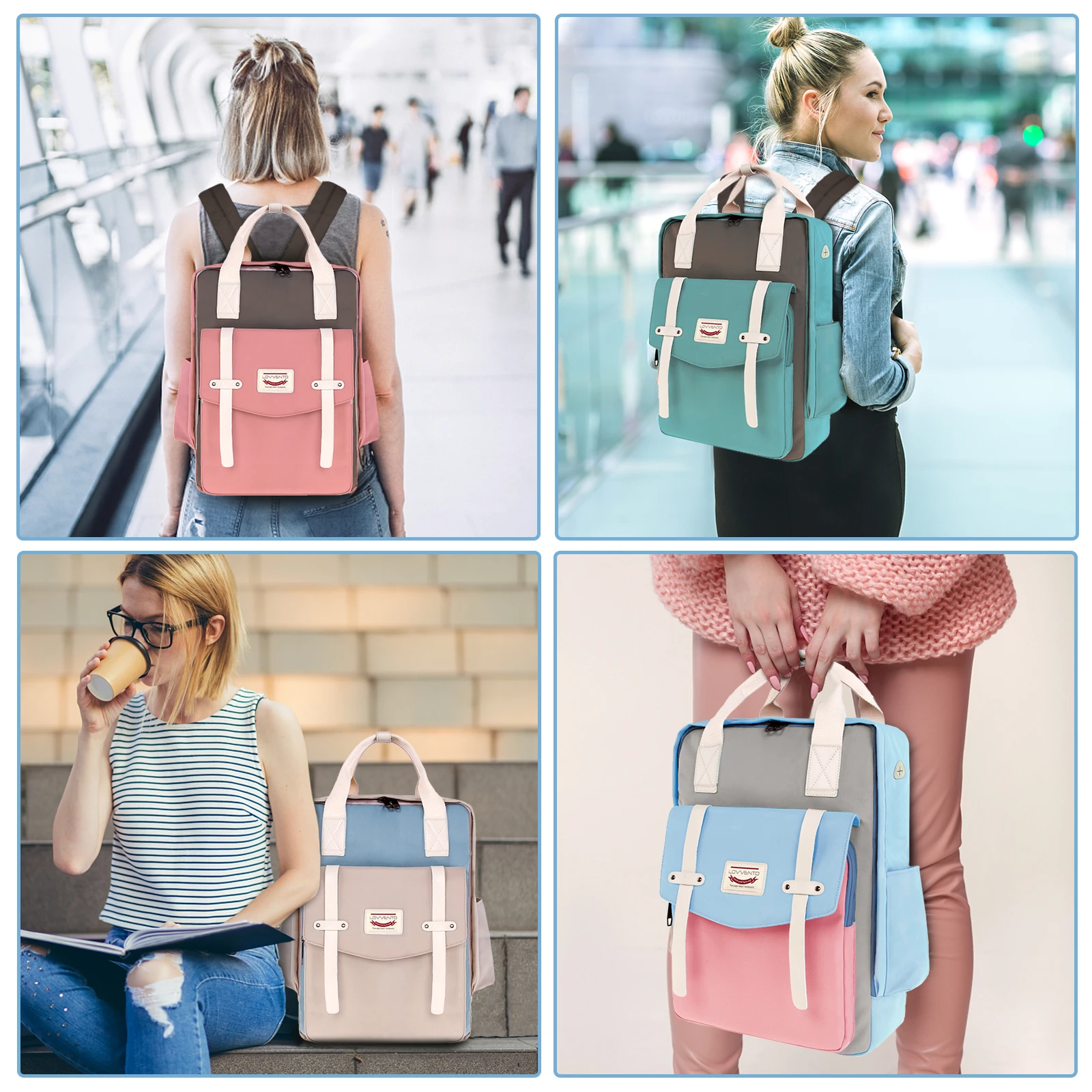 Doughnut Macaroon Backpack Large capacity School Bag Waterproof Travel Bag Laptop Backpack for Women