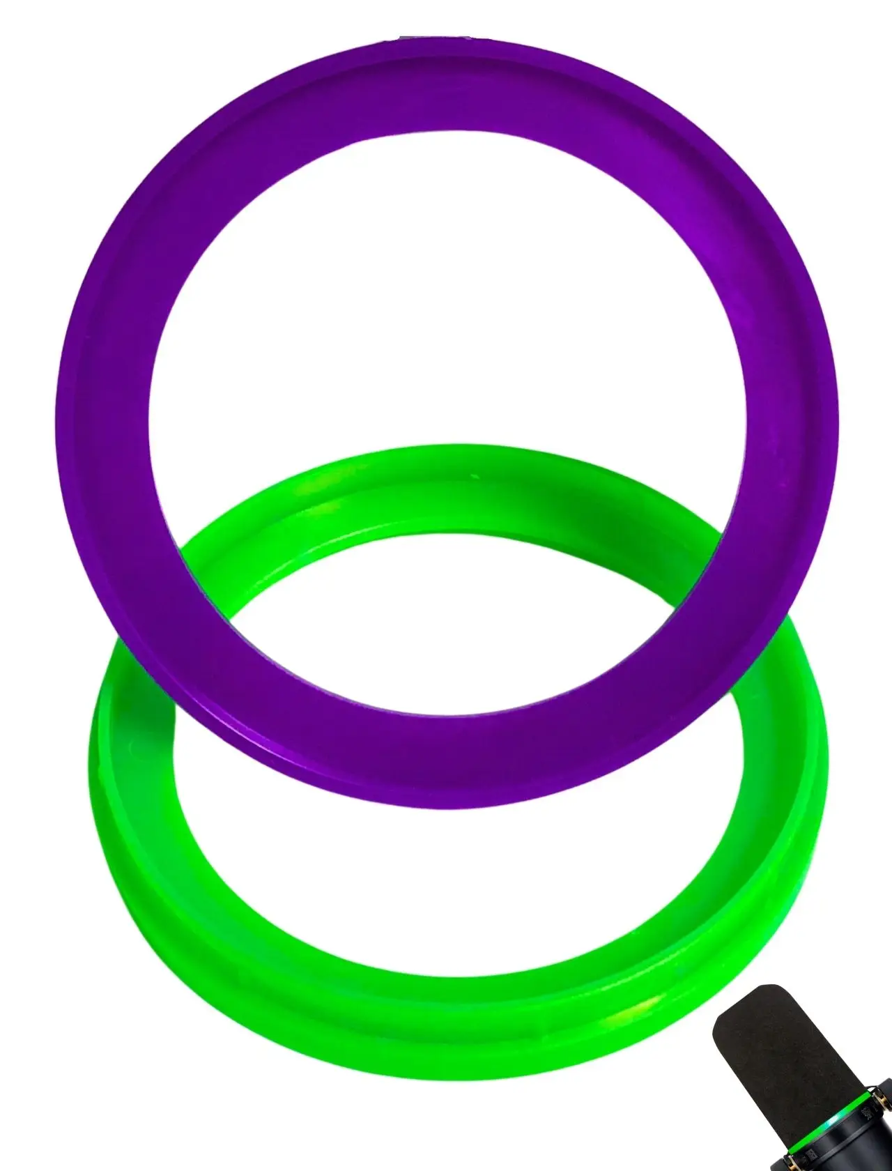 

2-Pack SM7B Pop Filter Retaining Ring for Shure SM7B Microphone Accessory Foam Windscreen Cover Seal on Base, Green and Violet