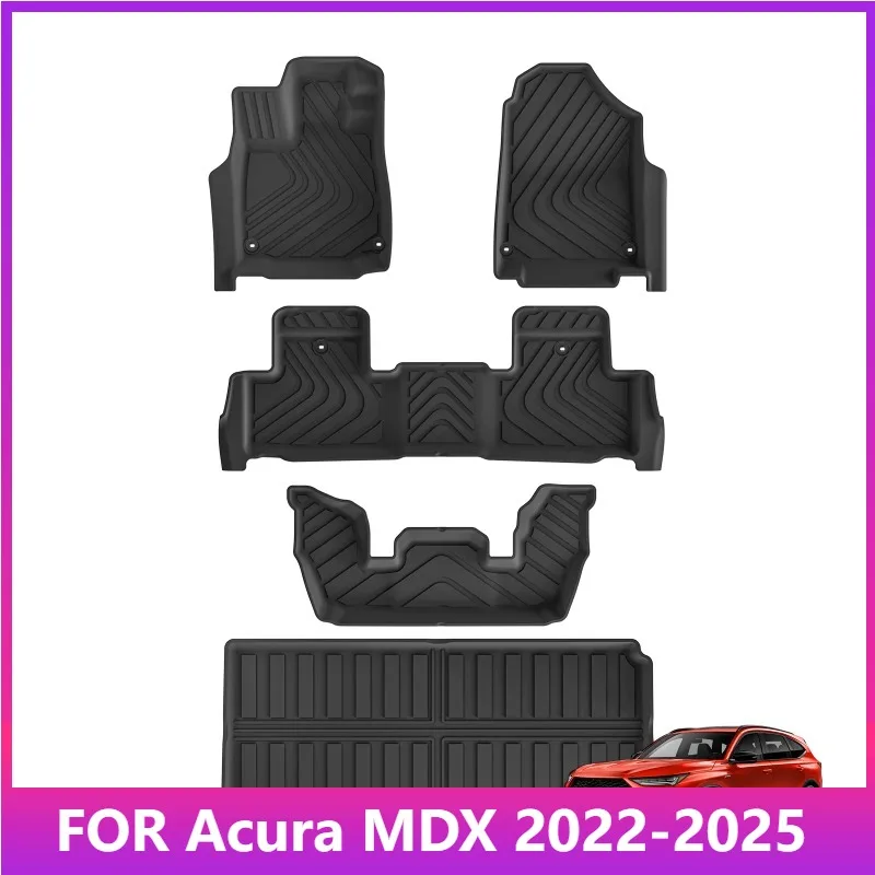 

Floor Mats For Acura MDX 2022-2024 2025 TPE Car Mats Cargo Liner Trunk Mats Pad Protection Waterproof All Weather Accessories