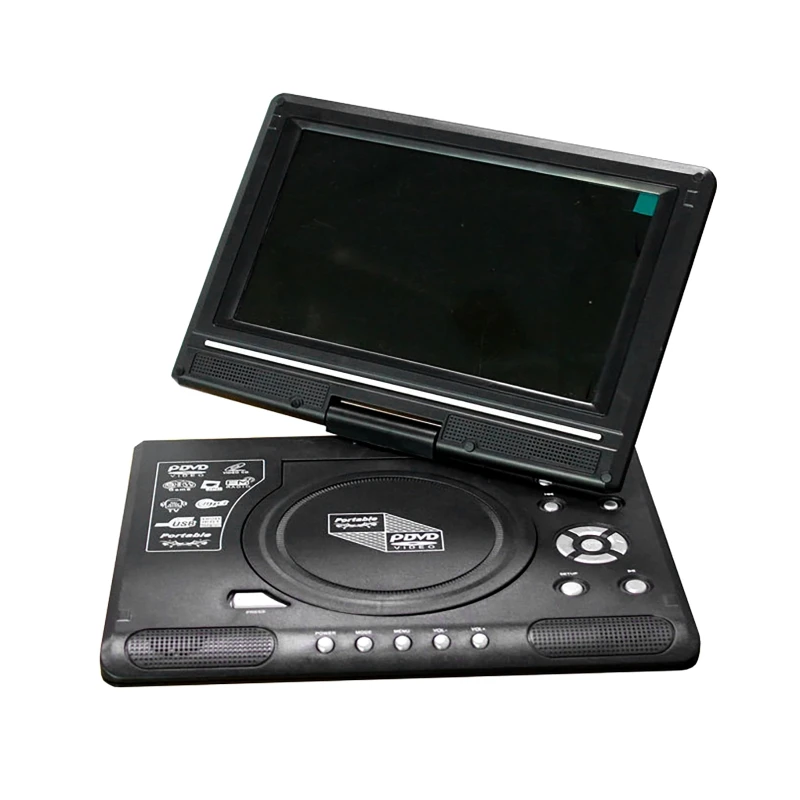 Mini Portable DVD CD EVD Player 9.8 Inch Digital Desktop Smart TV Player with Remote Control 270° Rotatable Screen for Travel
