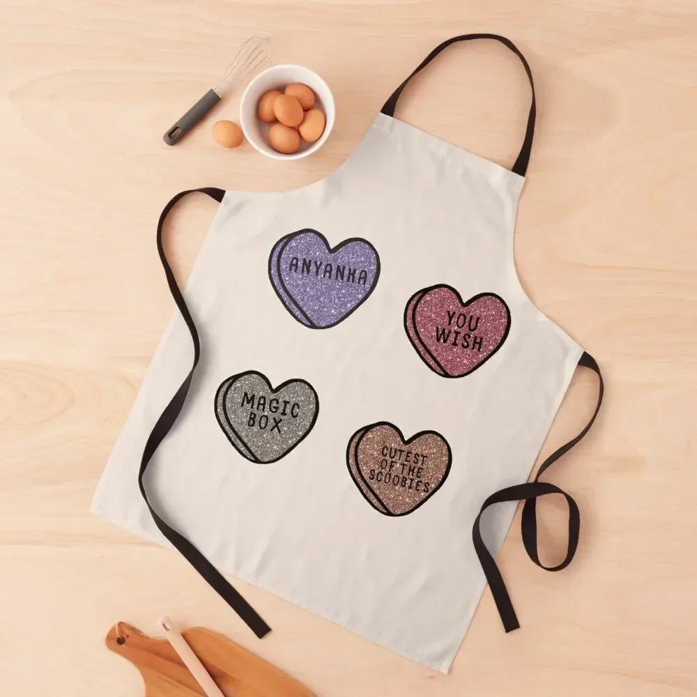 

Anya Glitter Hearts Buffy Stickers Apron Waterproof Kitchen Woman Waiter Uniforms Apron