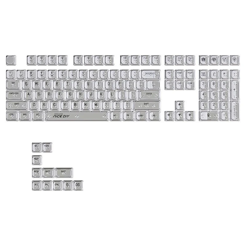 F3KE Crystal Keycaps 132Keys MDA ملف تعريف الخلفية Keycap للوحة المفاتيح الميكانيكية