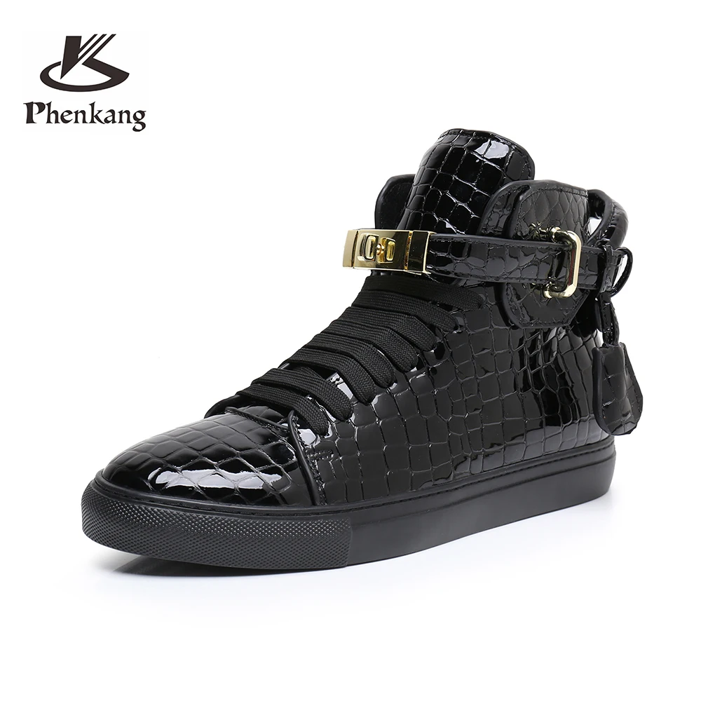 

New plus size Genuine leather Lace up Fashion banquet work leather shoes Sneakers For Men White Chelsea Ankle Boots