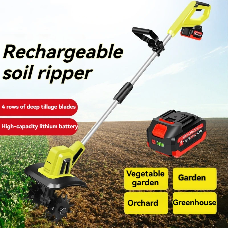Brushless Tiller Cultivator Cordless Electric Garden Cultivator Gardening Lawn Soil Cultivation for Dewalt 20V Battery