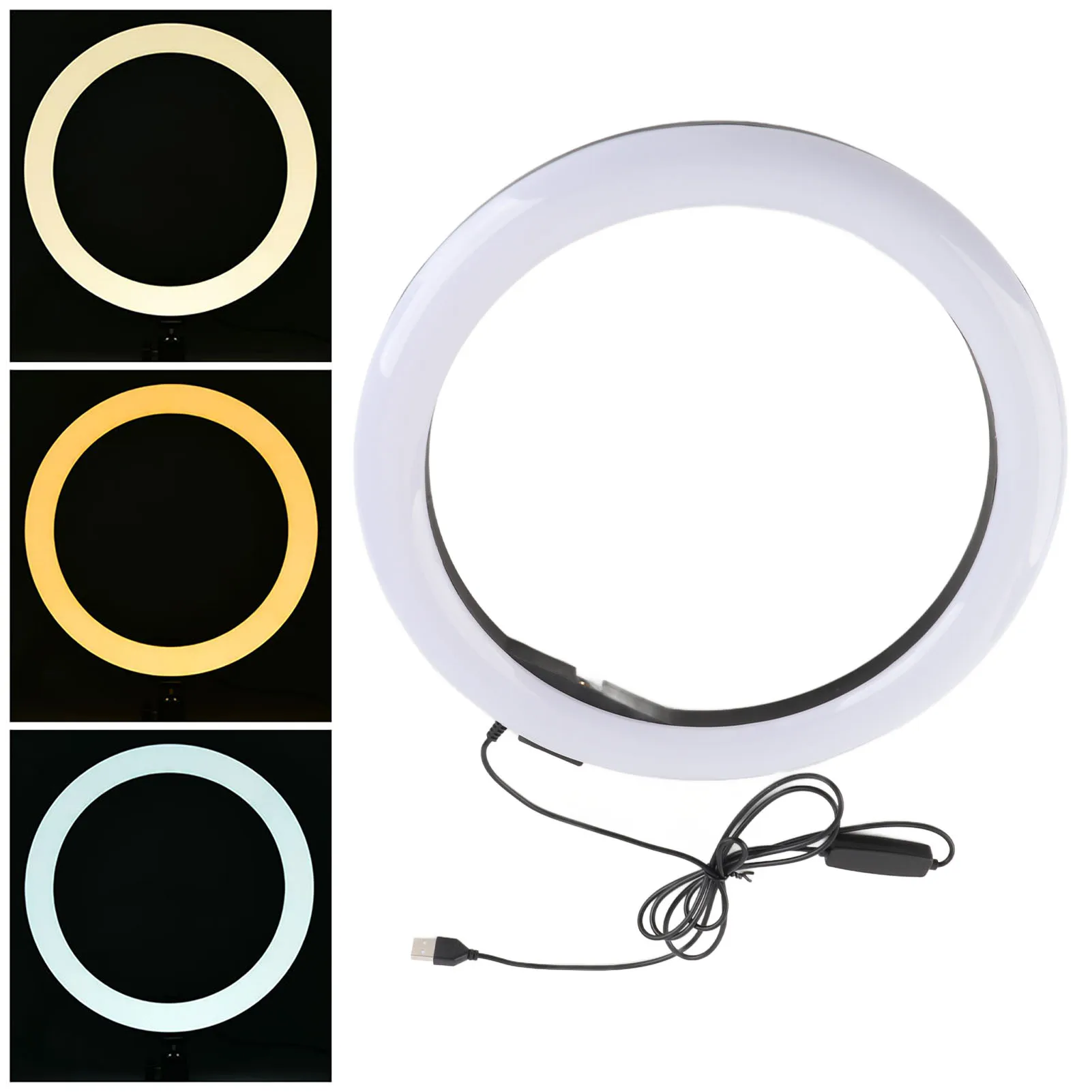 Light USB  Light LJJ 30 12W 12 Inch 160LED Dimmable  Light 3200K-5600K for Makeup with Ball Head Phone Clip