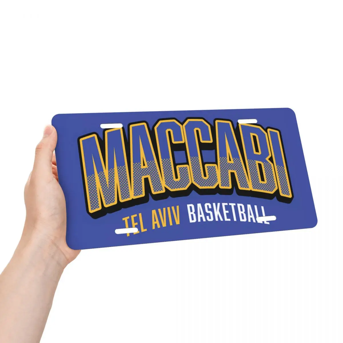 Maccabi Tel Aviv Basketball License Plates Decoration Signs Metal Automotive Sign Car Front Auto Plate Tag Decor Stainless