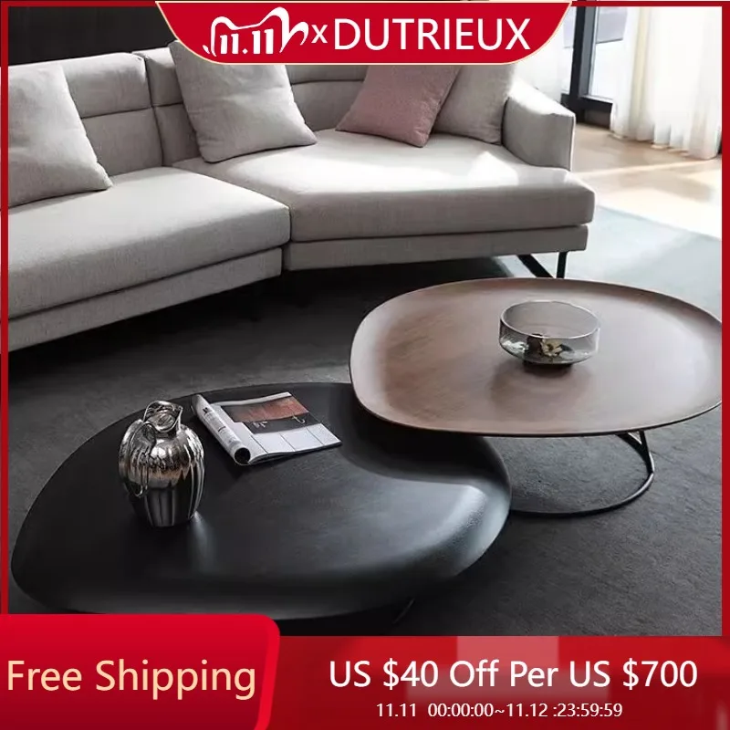 

Черный журнальный столик неправильной формы, европейский отель, модный простой винтажный приставной столик для ожидания, забавные украшения Mesas Bajas, домашний декор