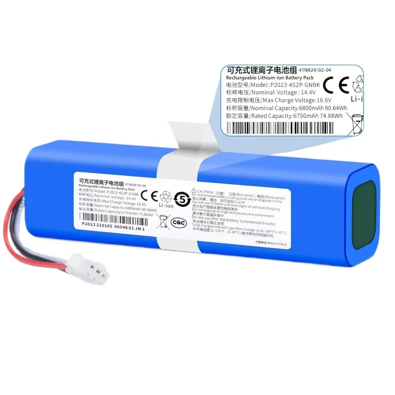 14.4V 5200/6800/9800/12800mAh Li-ion Battery Pack for Xiaomi Roidmi Eve Plus High Quality Vacuum Cleaner Replacement Battery