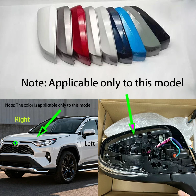 For Toyota RAV4 2020~2025 Outer Side Rearview Mirror Accessory Housings Left and Right Car Door