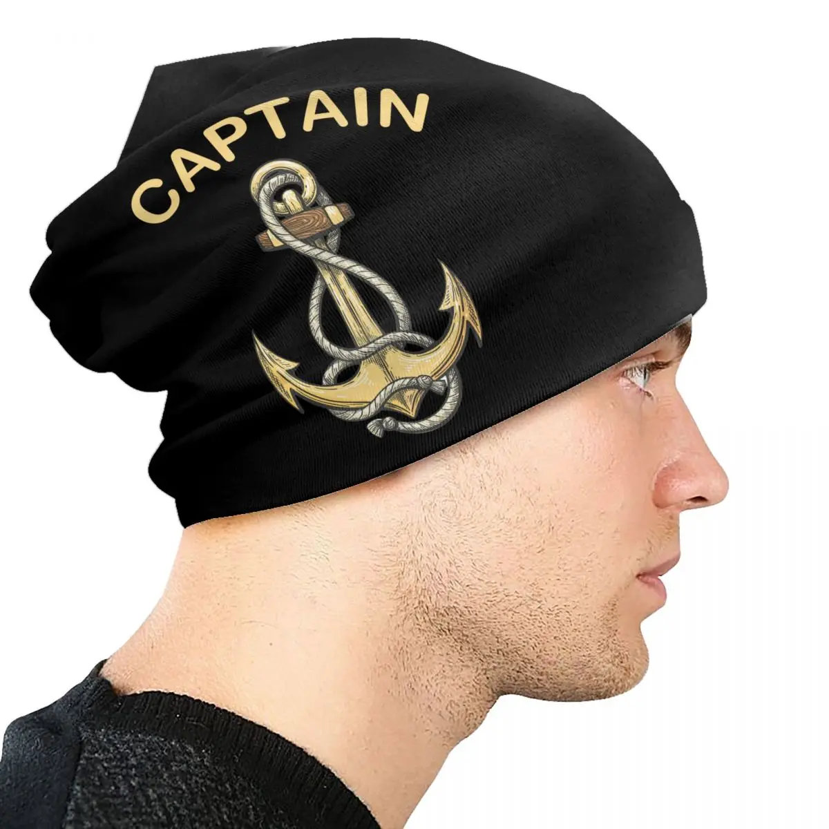 Custom Nautical Captain Anchor Skullies Beanies Caps Men Women Unisex Winter Warm Knitted Hat Adult Sailor Adventure Bonnet Hats