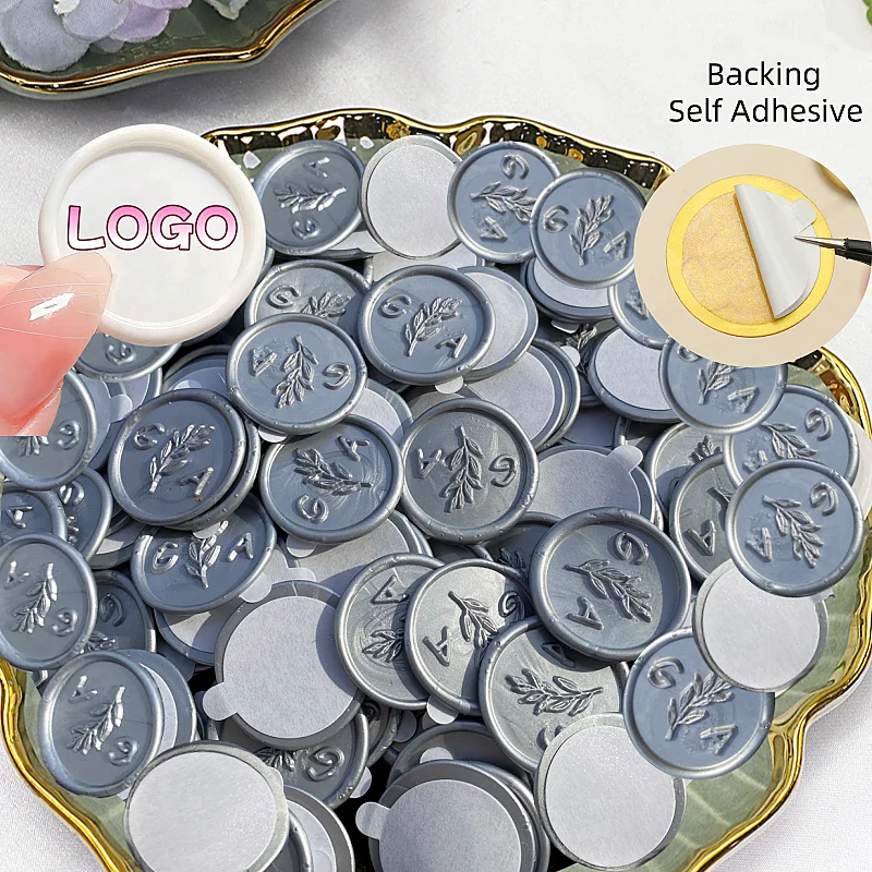 

Custom Wax Seals,Personalized Wedding Stamps for Design Logo Pre-Glued Backing Self Adhesive Wax Seals,Custom Wax Seal Stickers