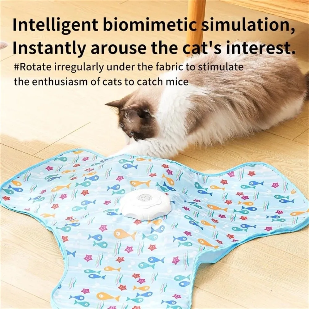 

Motion Activated Smart Cat Toys Moving Concealed Feathers Self Soothing Hide and Seek Toy Rechargeable Pet Toy Cover