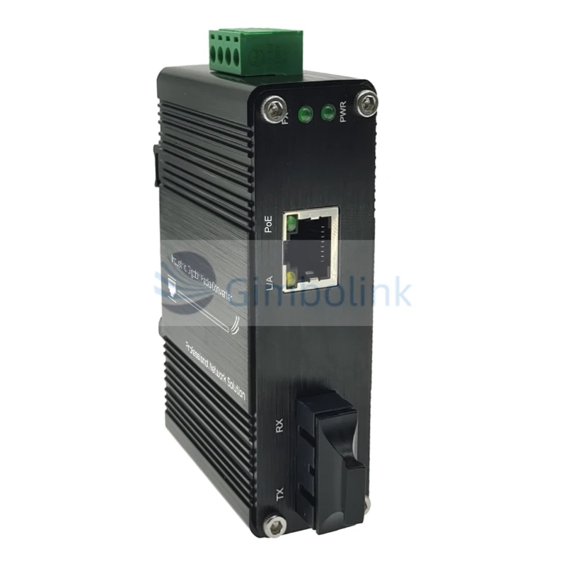 صناعية صغيرة 100BASE-FX إلى 10/100BASE-T 60W الألياف PoE محول الوسائط معدات تحويل الاتصالات البصرية التجزئة