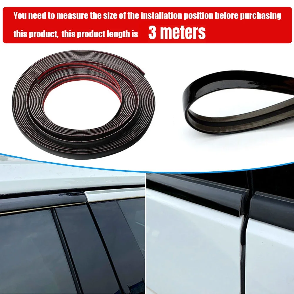 

1pc Car Door Protector Strip Edge Trim 300cm Car Bumper Protector Anti-scratch Strip Auto Rearview Mirror Anti-collision Strip