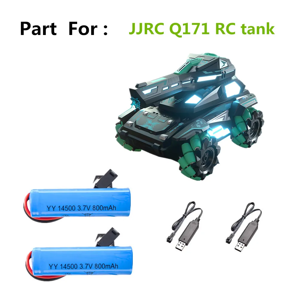 JJRC Q171 RC Tank Battery 3.7V 800mah SM-2P Plug / USB charging cable JJRC Q171 Parts battery Q171 Accessories