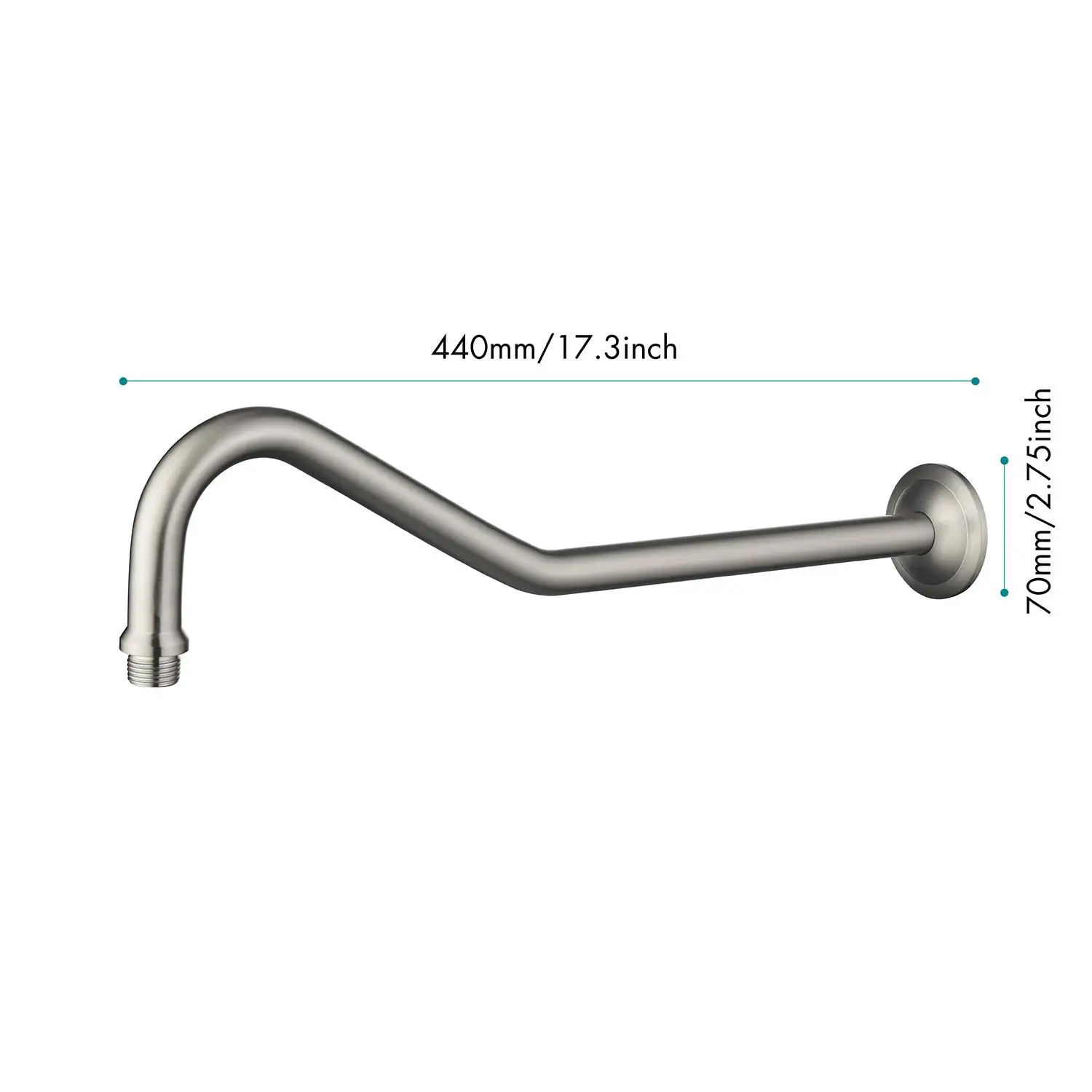 17.3-inch Stainless  Shower Arm Replacement for Easy Installation & Durable Performance