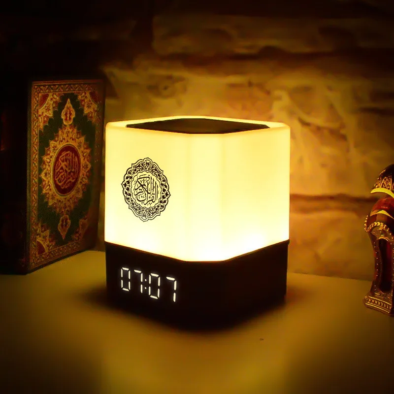 Quran Wireless Bluetooth Speaker, MP3 Player, Clock, LED Touch Light Speaker, Night Light, APP Digital Control, Remote Control