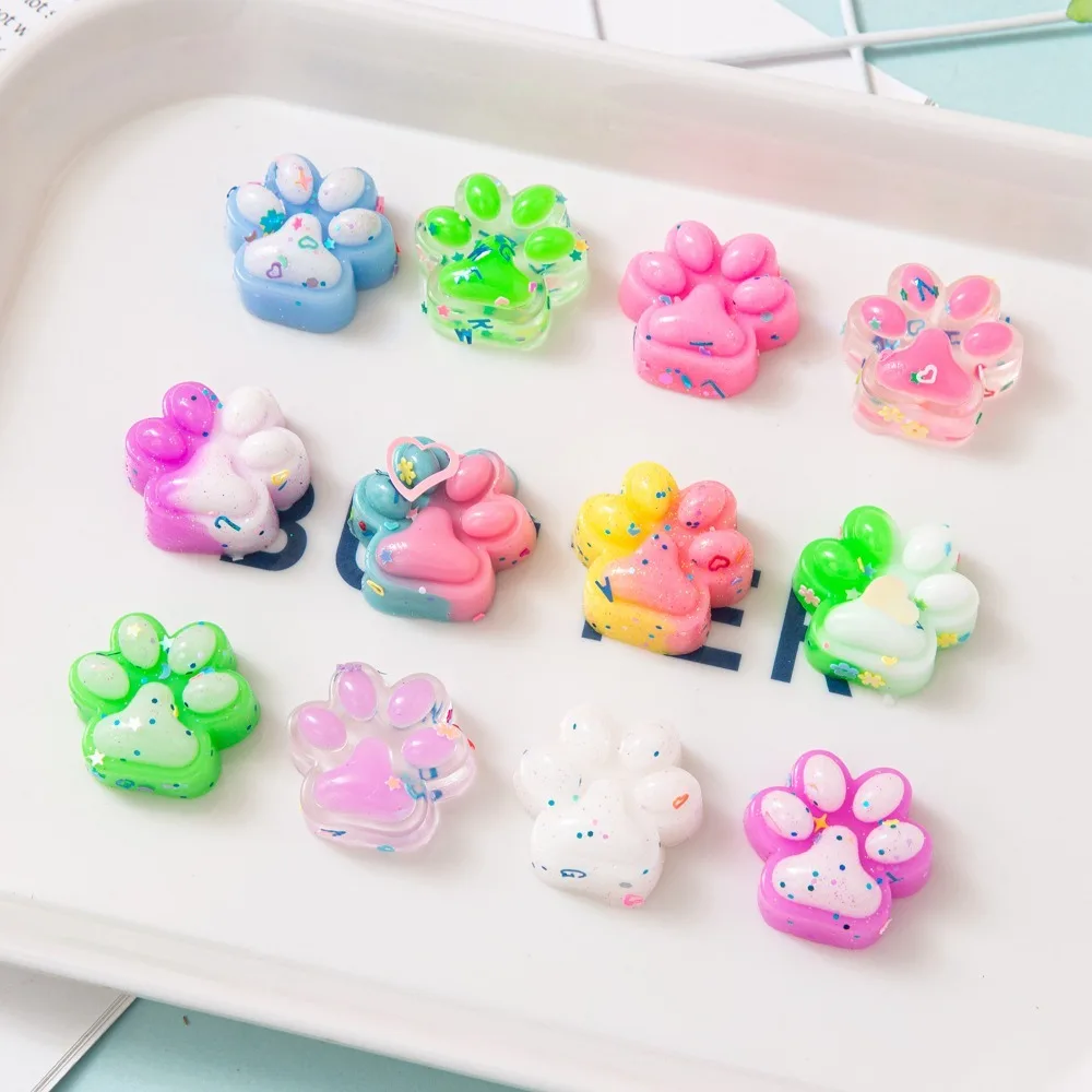 10pcs Mini Cute Cat Claw Plush Pinch Fun Colorful Halloween Christmas Party Pack Fillers for Pressure Reduction Cartoon Style