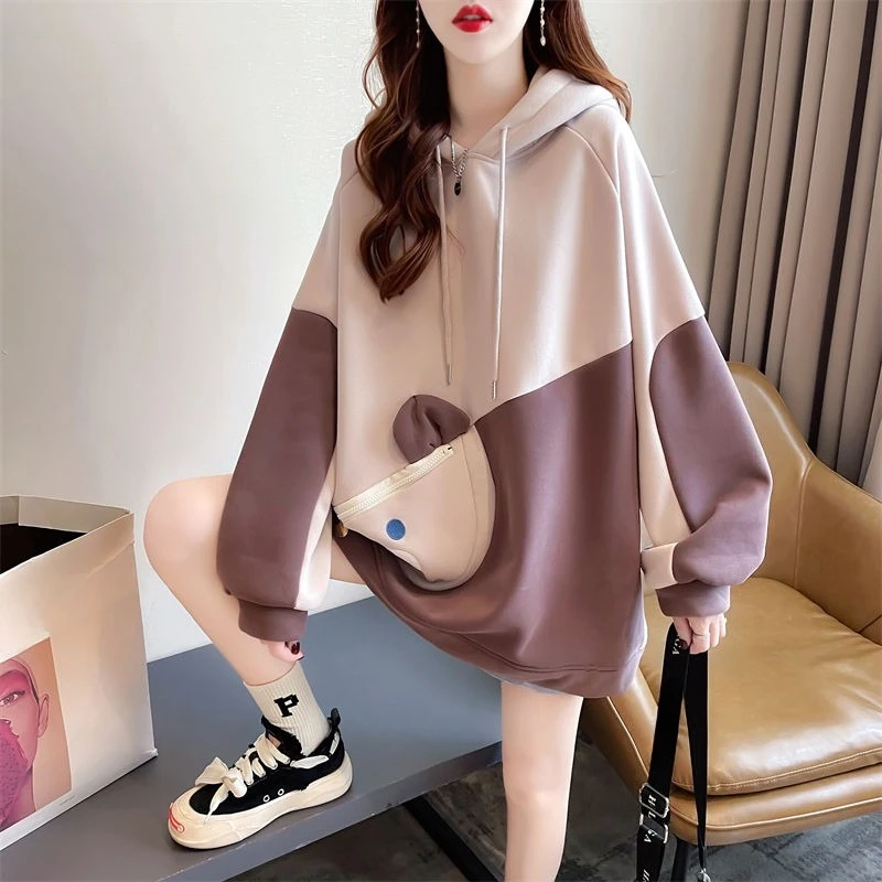 Fleece Female Hooded Top Emo Youthful Clothes Novelty Korean Clothing Designer 90s Vintage Oversize Women's Hoodies Sweatshirts