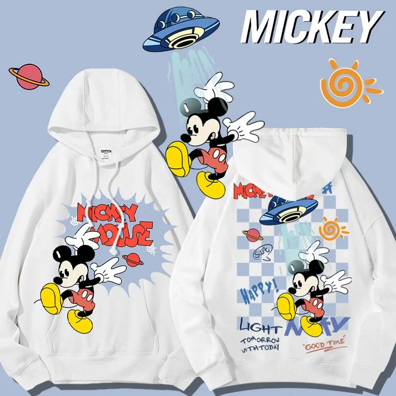 

Mickey Mouse Hoodie Men American Retro Hooded Loose Casual Animation Disney Peripheral Clothes Autumn