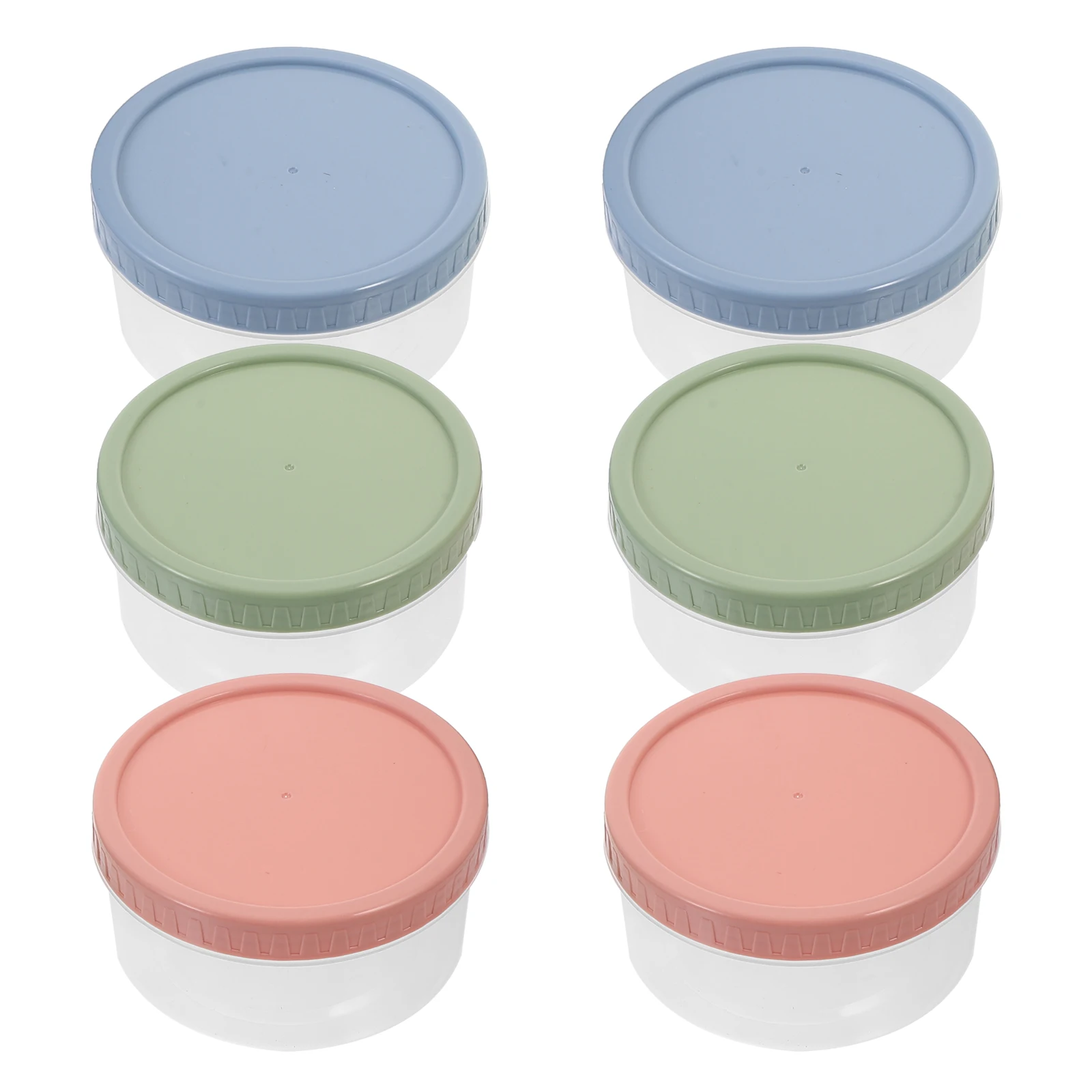 

6pcs 300ml Blue Green Red Food Containers Fresh Storage Tanks Kitchen Fridge Fruit Vegetable Airtight Boxes Household