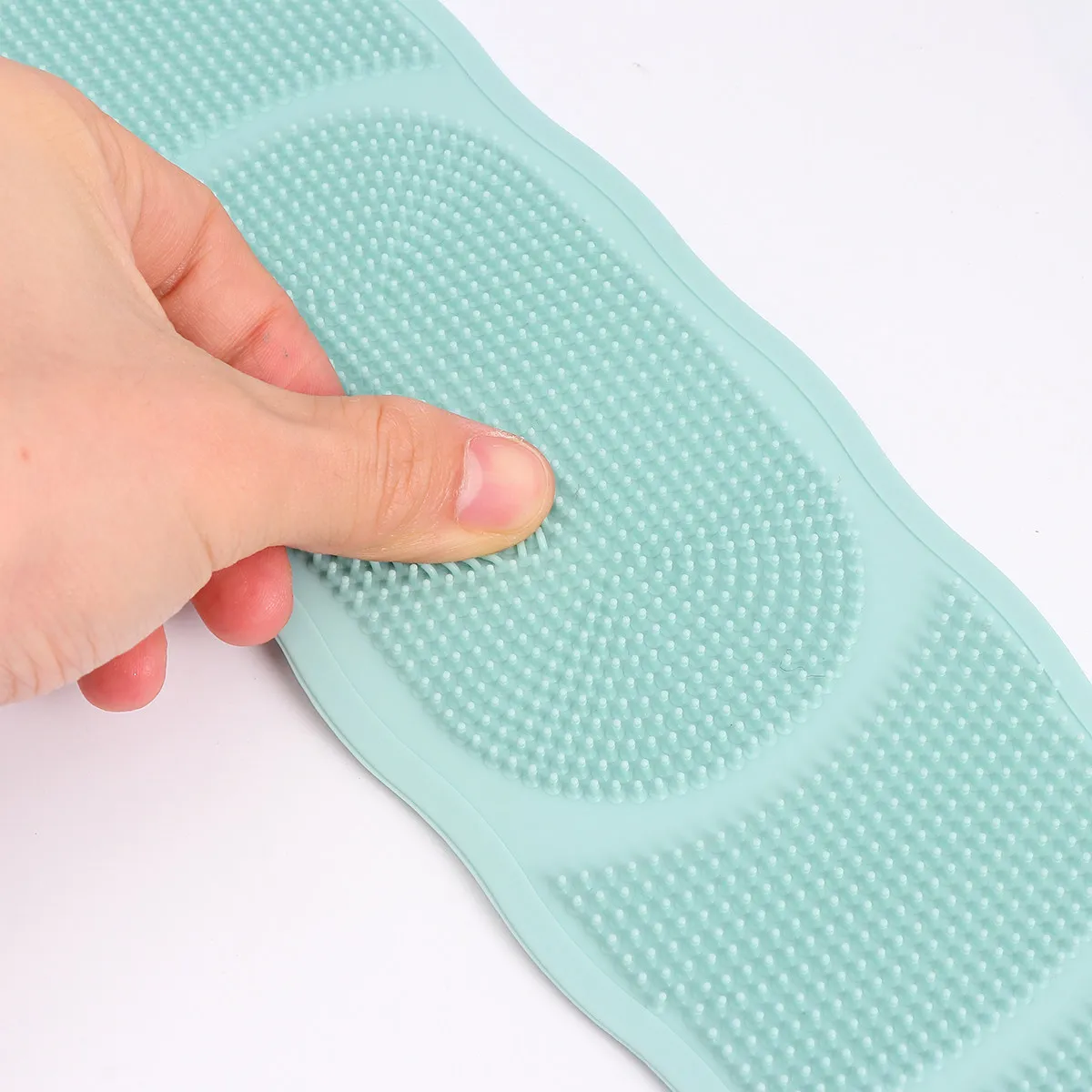 

Silicone Back Shower Towel Long Strip Exfoliating Belt Bath Scrubber Rubbing Mud Body Cleaning Tool Hanging Rope for Shower