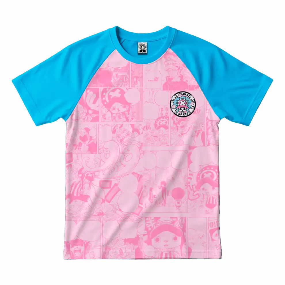 One Piece Tony Tony Chopper Raglan T-shirt Full Print Tee Unisex Manga Fans Casual Streetwear Birthday Gift