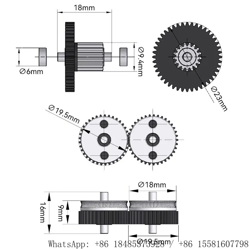 Dual Drive Gear Set High Precision Extruder Gear Kit For VORON DIY 3D Printing Accessories