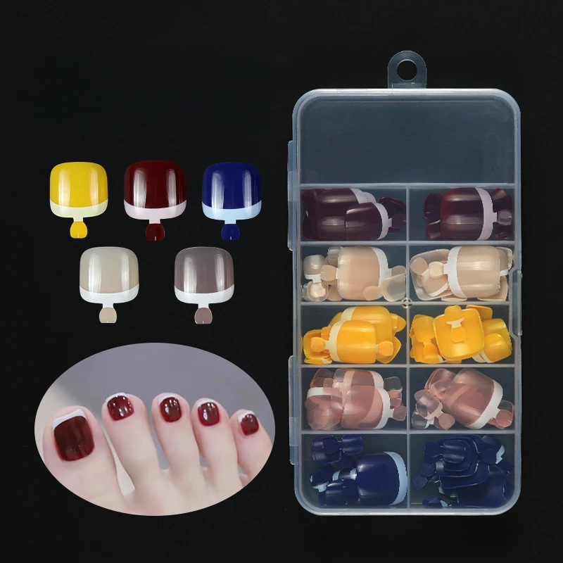 

Nail Art Смешанные цвета Французские накладные ногти Универсальные DIY Полный гель-патч для ногтей Продукты ярких цветов Френч-пресс накладные ногти