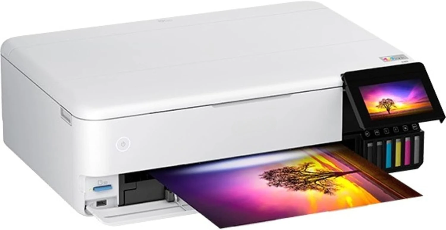 Wireless Wide-Format All-in-One  Printer with Scanner, Copier, Ethernet and 4.3-inch Color Touchscreen, Large, White