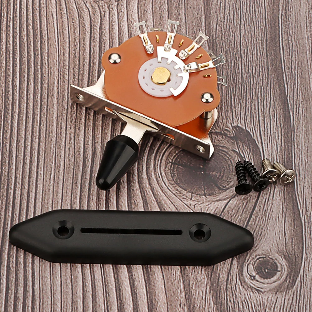 

1Set Electric Guitar Component Alloy 5-Way Toggle Lever Switch Pickup Selector Replacement Guitar Switch Guard Plate