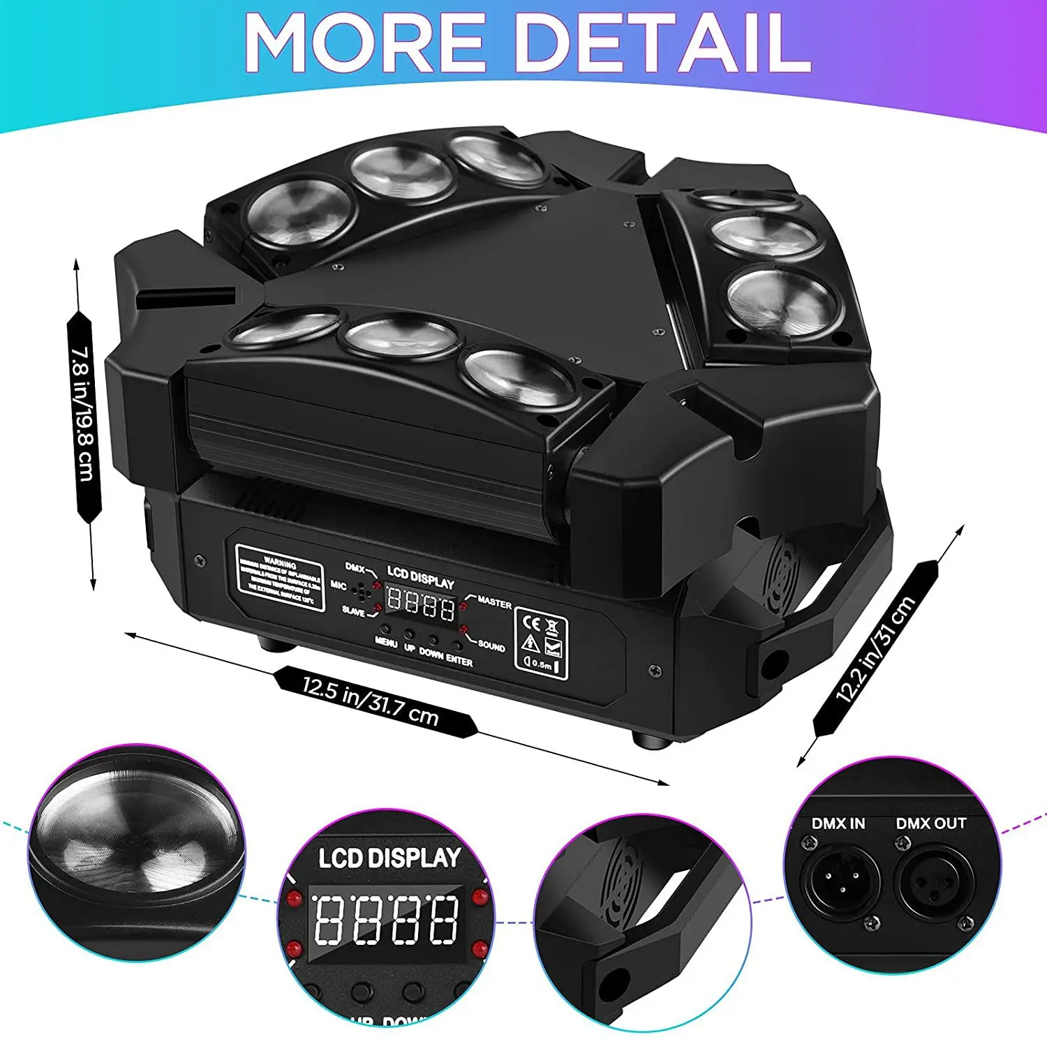 Mini LED 9x10W Moving Head Light RGBW Rotating Beam DMX Controller Stage Effect For DJ Disco Family Party Wedding Show Audience