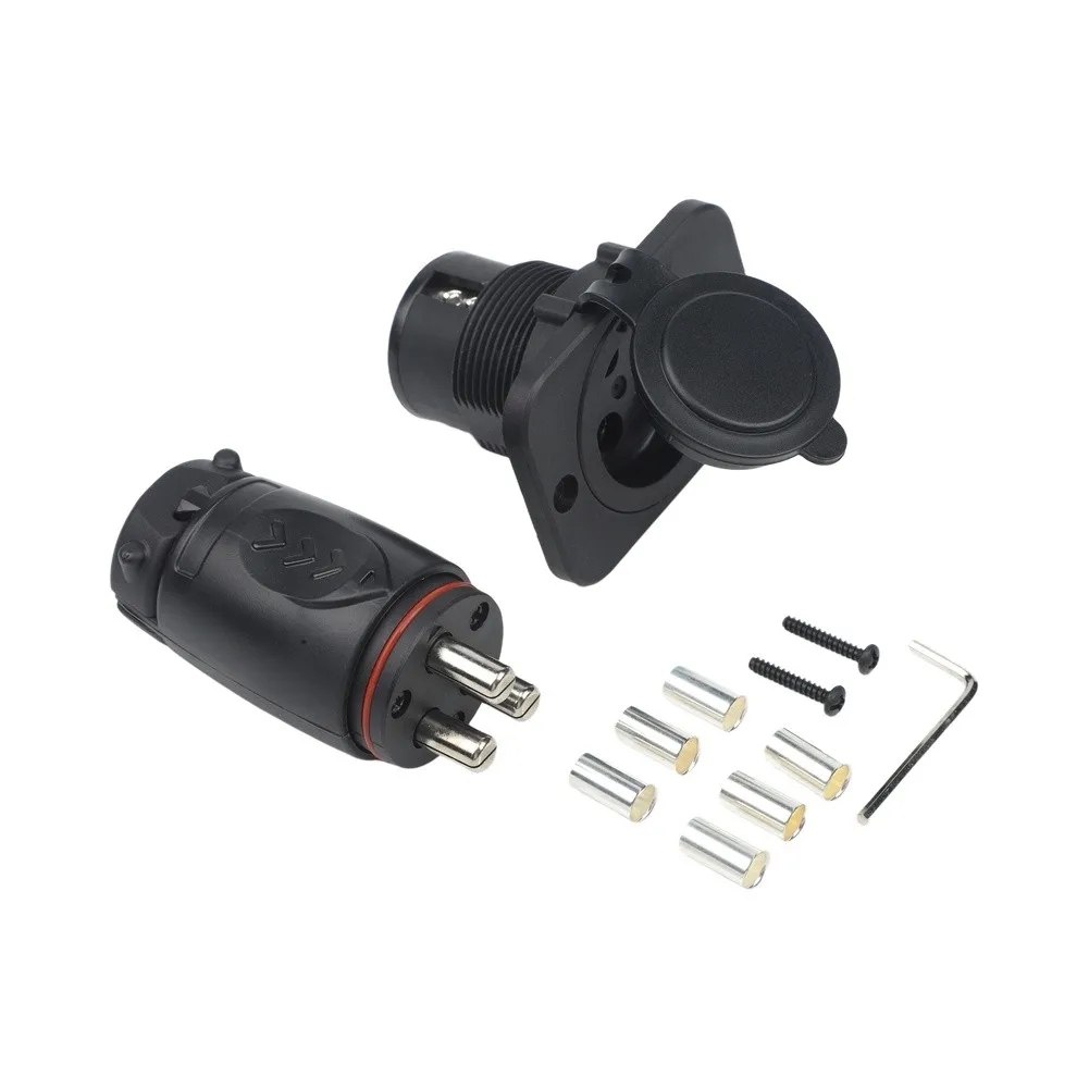 Waterproof 70A Trolling Motor Connector Socket with Locking Ring and Sealed Gasket for 1For 2V to 48V DC Boat Motor Use