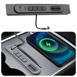 Smart Physical Buttons With USB Hub For Tesla Model Y/3 2021-2023 Center Console Controller Keys Docking Station