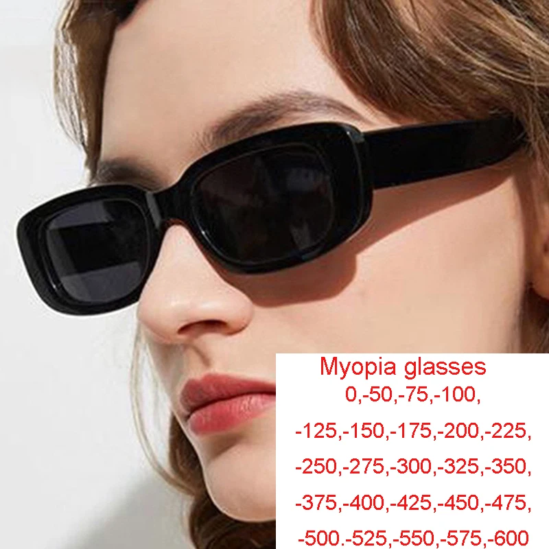 Small Square Frame Women Polarized Myopia Sunglasses UV Protection  Nearsighted Sun Glasses -1.0~-6.0