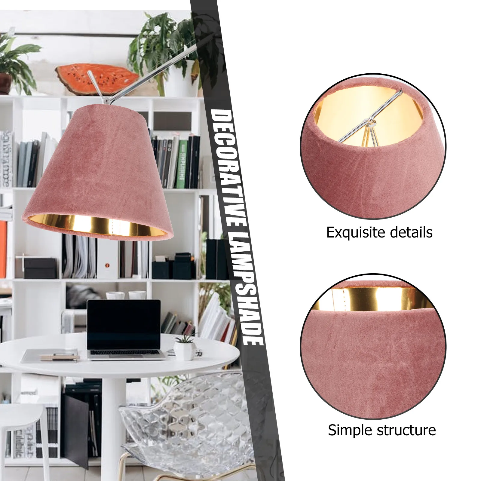 Cloth Art Lampshade for Table Lamp Desk Lamp E27 Socket Sturdy Iron Frame Elegant Simple Design Eye-Friendly Light Diffuser Home