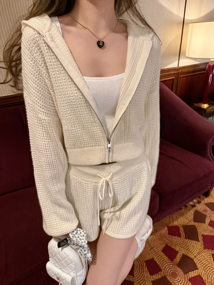 

Высококачественная вязаная теннисная шапка свободного кроя, комплект ort Sve Long Sve, шерстяная двухсекционная женская модная повседневная одежда