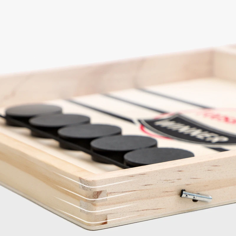Juego De Mesa De Hockey Y Futbolín 2 En 1 De Madera – Tablero Portátil Con 20 Discos, Ideal Para Niños Y Adultos