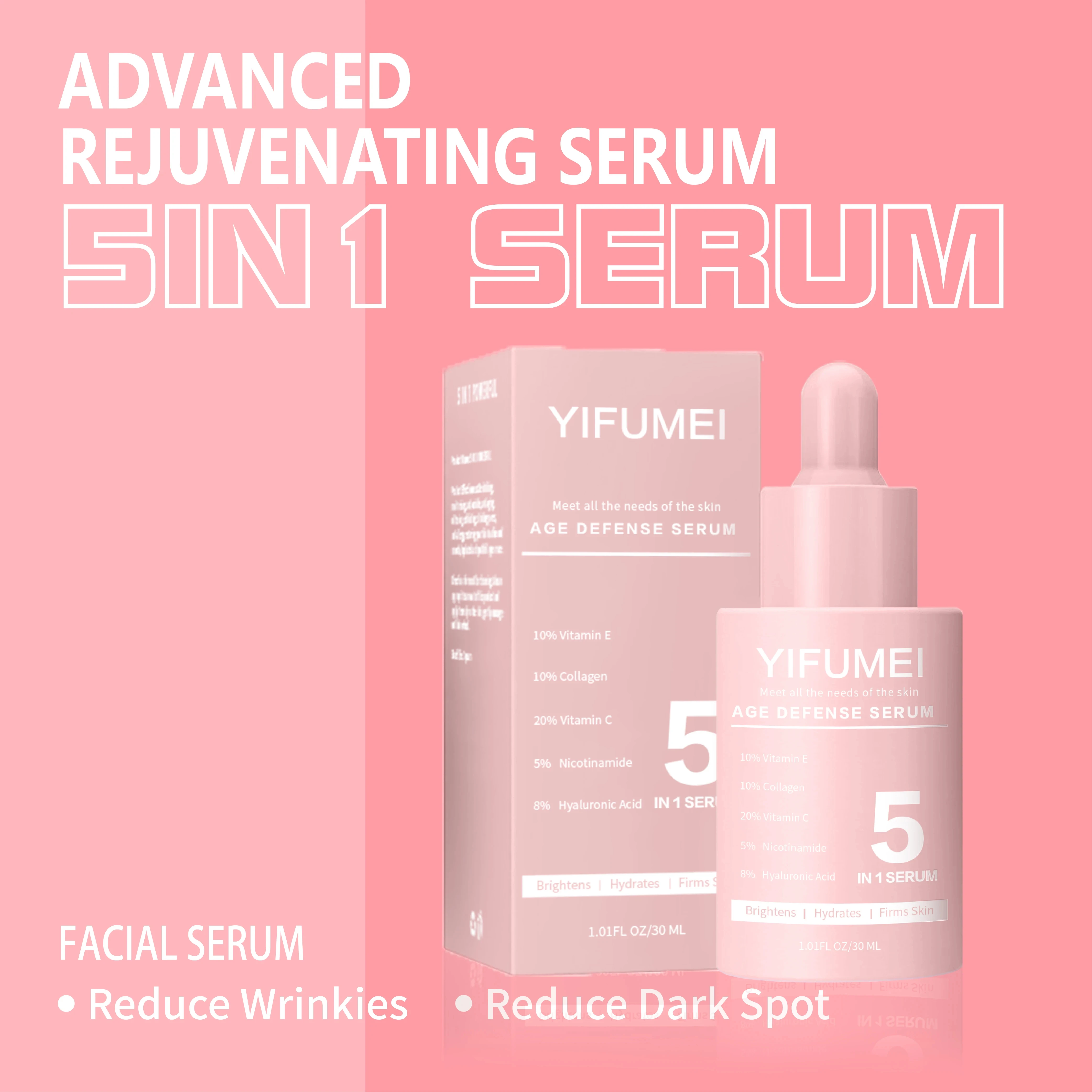 

5in1 VB3 Face Serum Anti Aging Acne Control Moisturizing Tightening Brightening Formula for Women Face Care