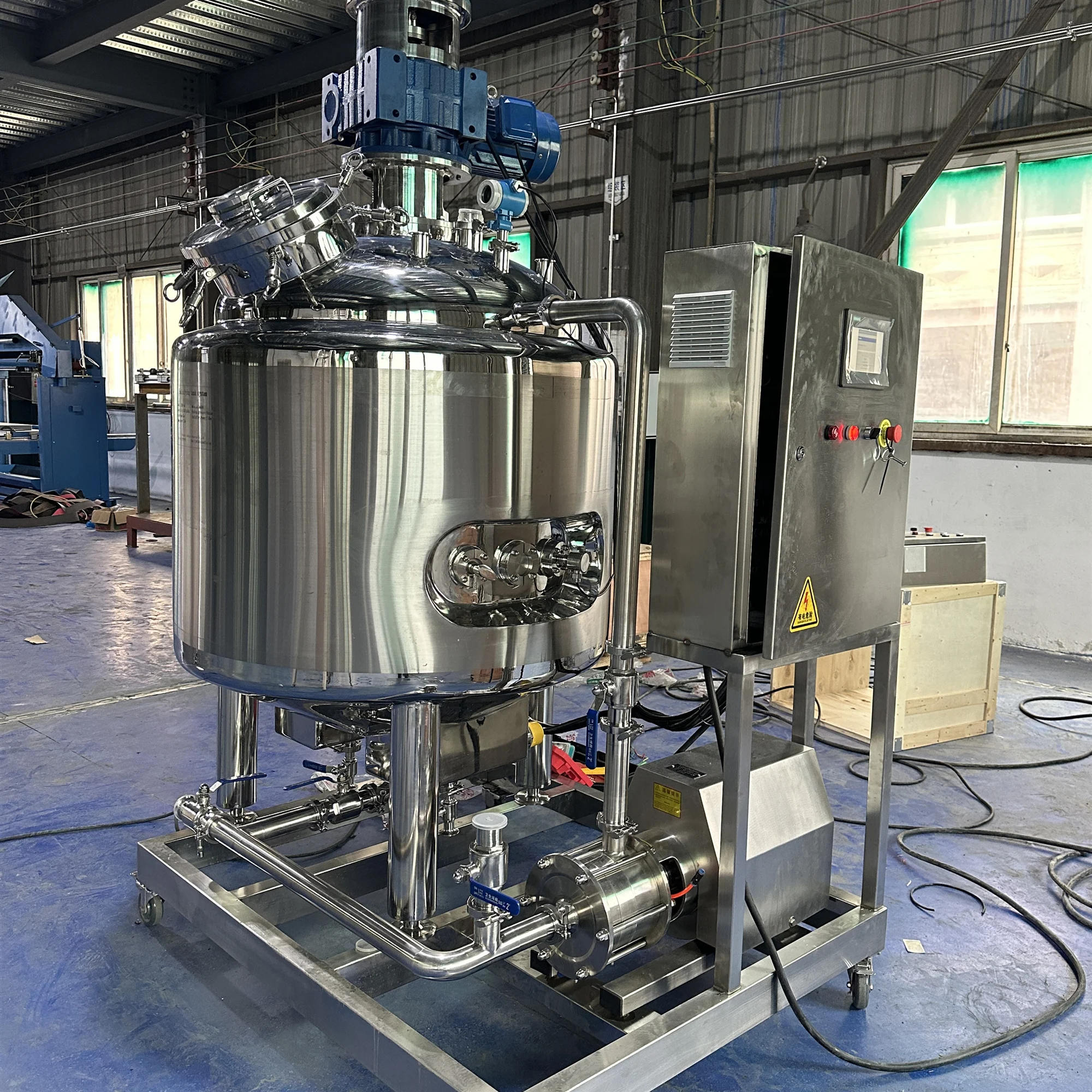 Stirring Tank with Agitator Homogenizer Mixer Tank with Jacket steam Electric Heating Stainless Steel 304 316 Mixing Tank