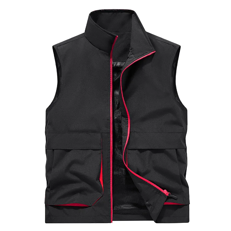New Summer Men Minimalist Mesh Thin Vests Coats Outdoor Hidden Pockets Sleeveless Jackets Men Breathable Quick-drying Waistcoats
