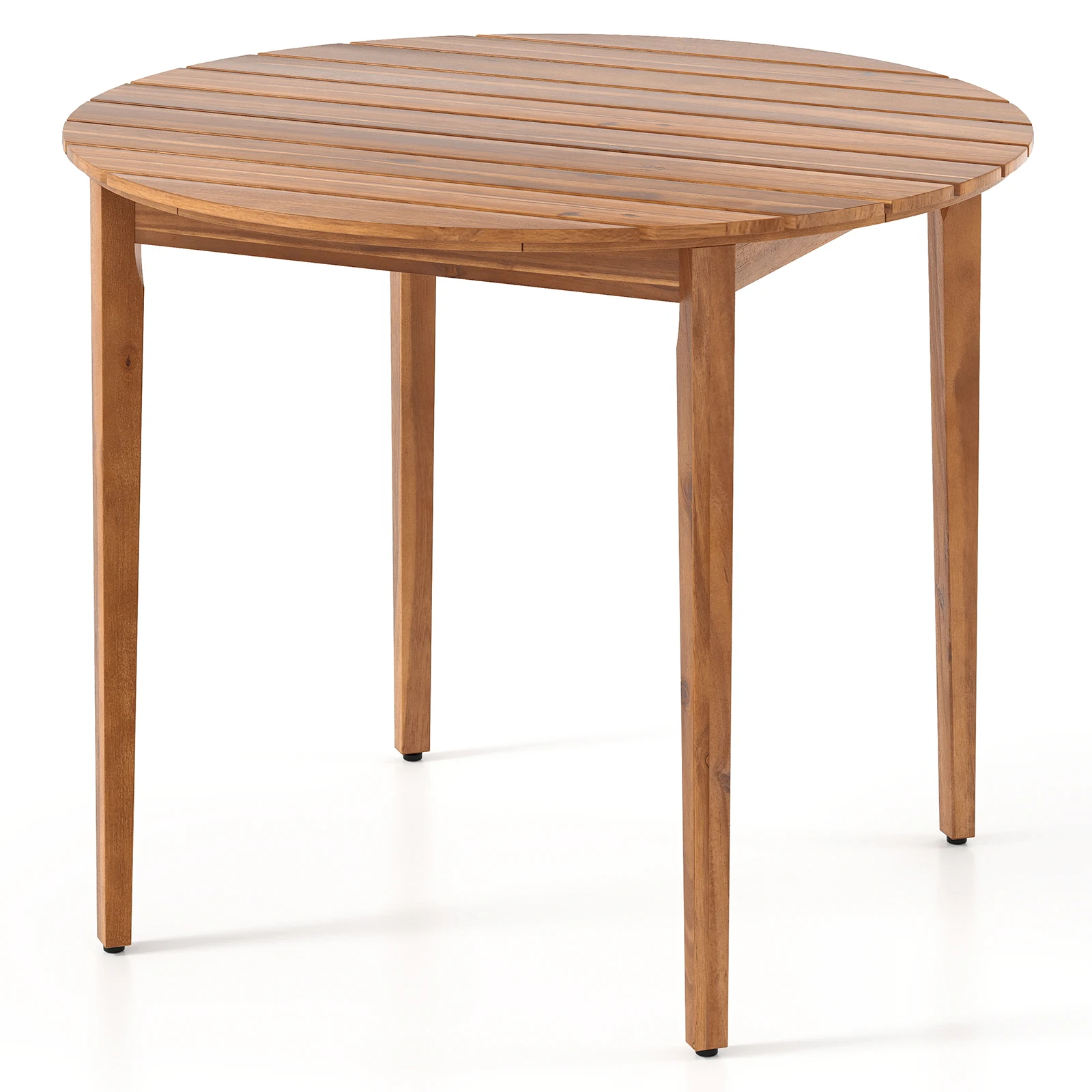 Round Outdoor Dining Table for 4 People 36 inch Acacia Wood Patio Table for Yard