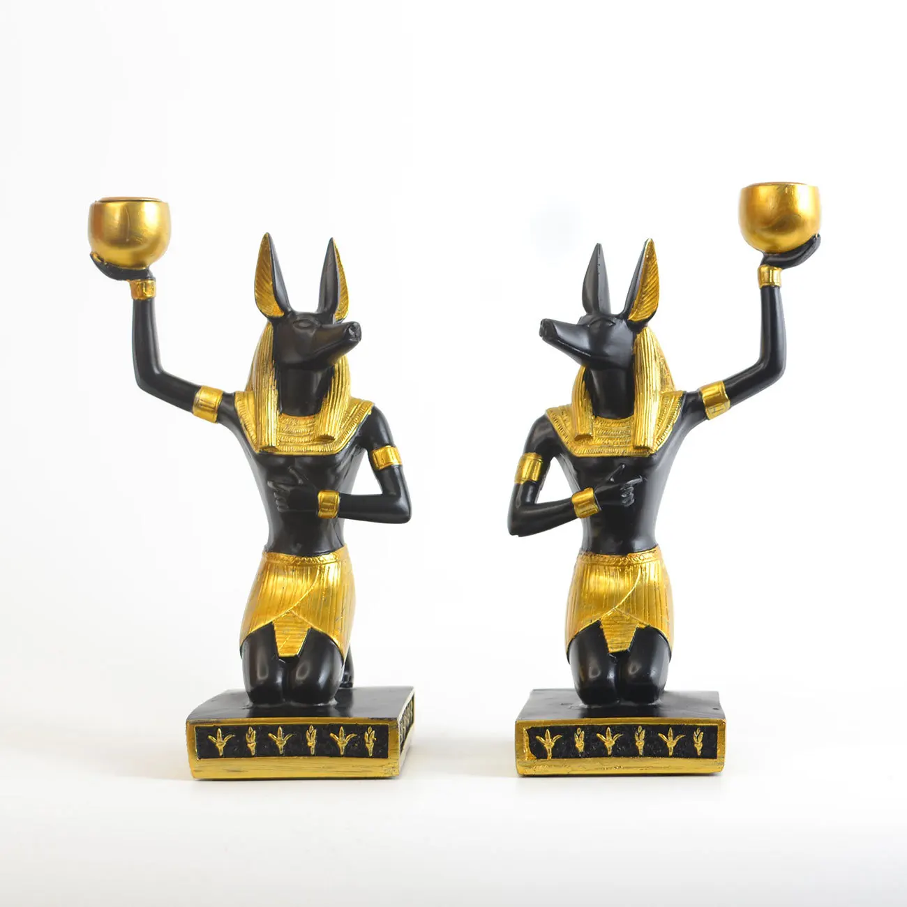 

Egyptian Anubis Resin Ornament Underworld Guardian God Gilded Candle Holder Coyote Head Mystic Symbol Home Decorations