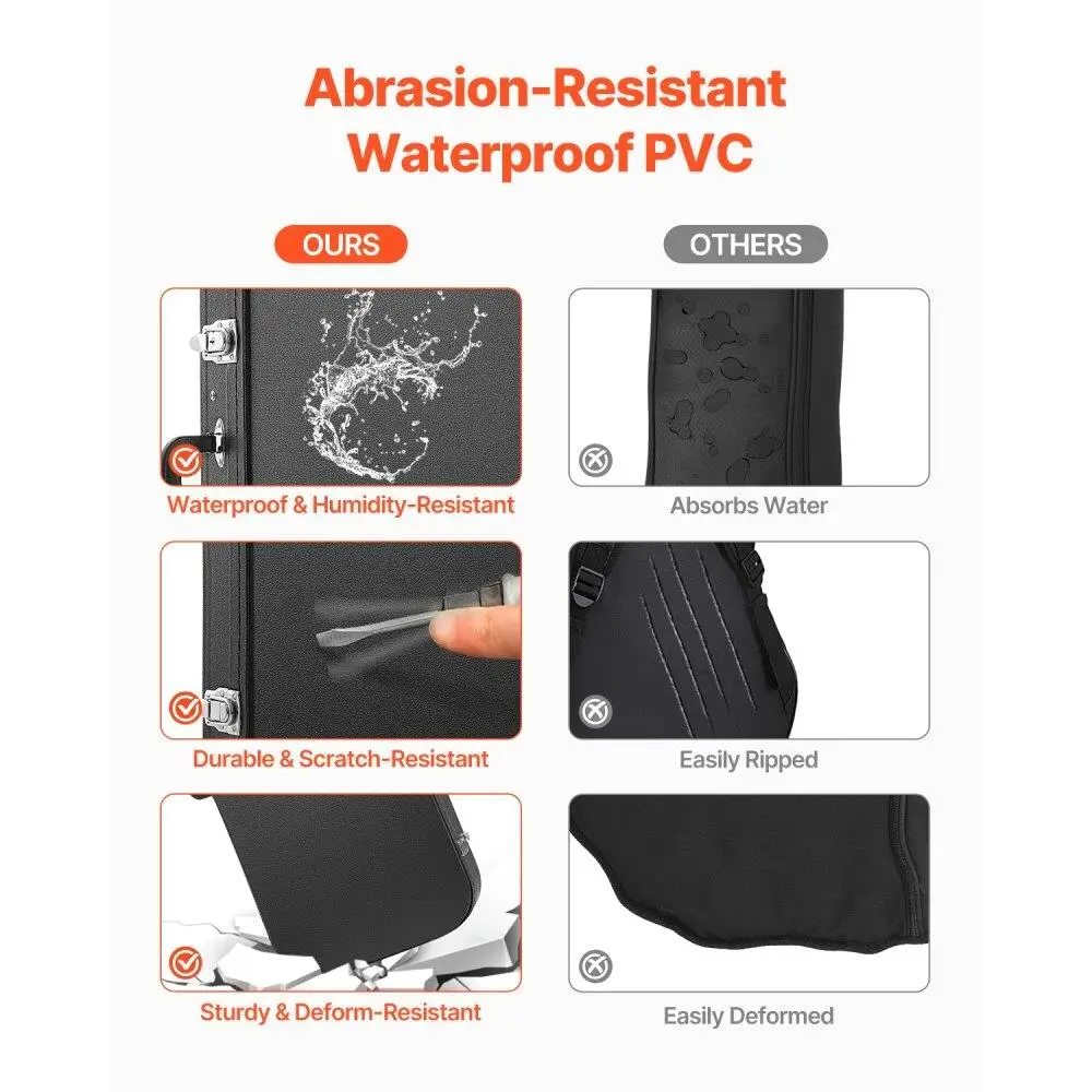 43インチのエレキギターハードケース、ロックと鍵付き、安全な保管と輸送用