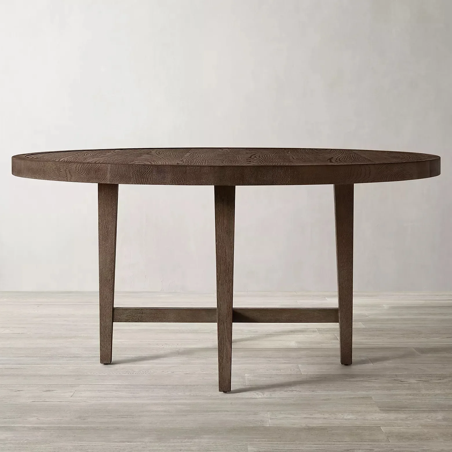 طاولة طعام منزلية حديثة وبسيطة من الخشب الصلب بالكامل، طاولة مستديرة صغيرة ريفية أمريكية