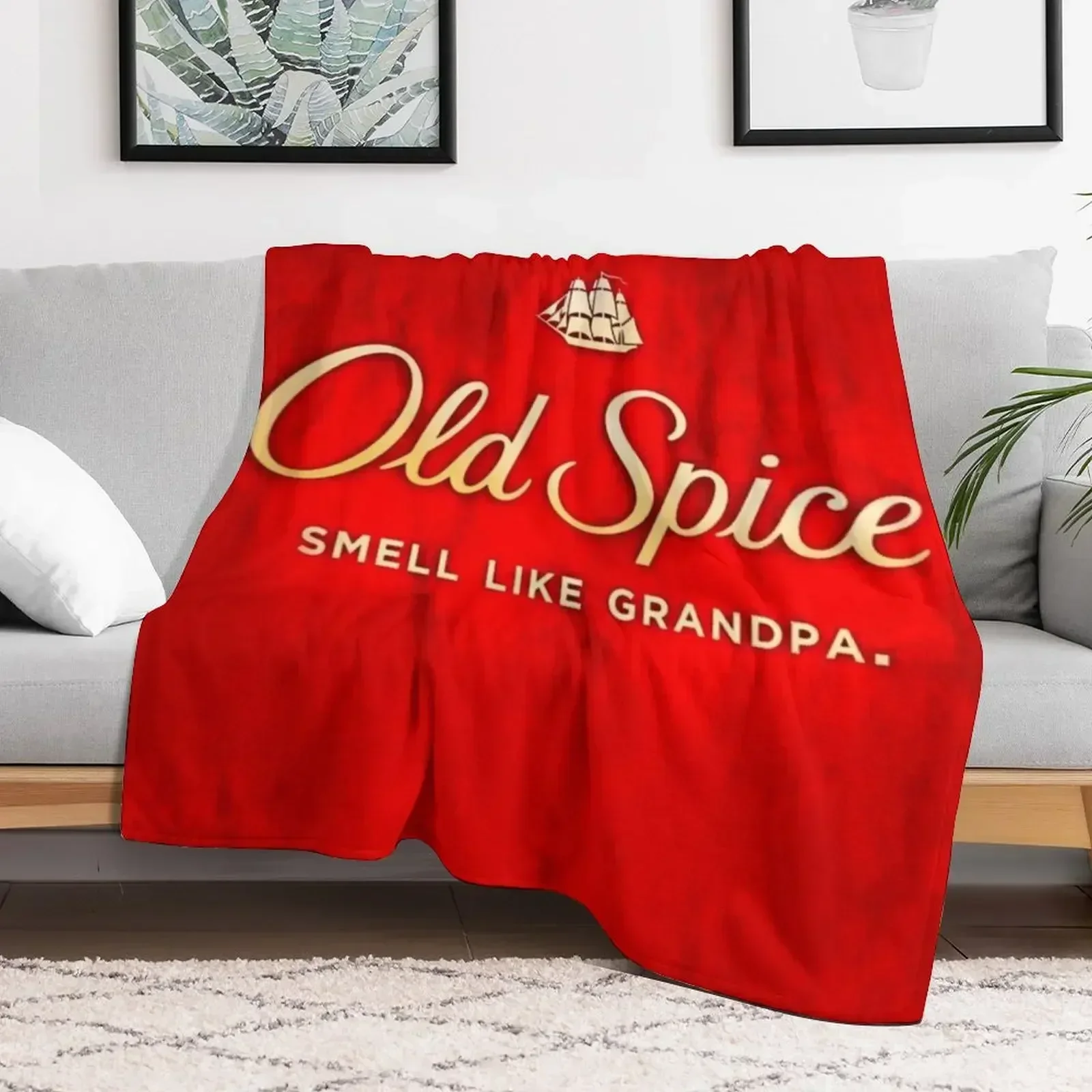 Old spice Throw Blanket couch cozy soft plush fuzzy picnic outdoor blanket view 5